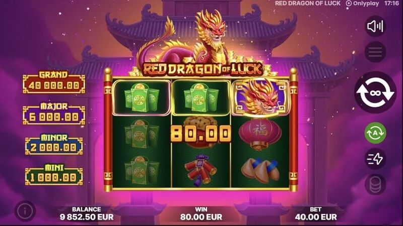 Red Dragon of Luck - các biểu tượng có giá trị xuất hiện trong trò chơi cơ bản