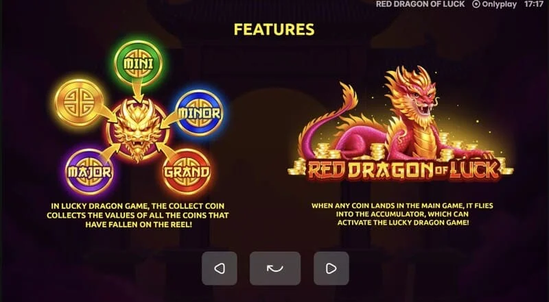 Red Dragon of Luck - giải Jackpot Mini, Minor, Major và Grand